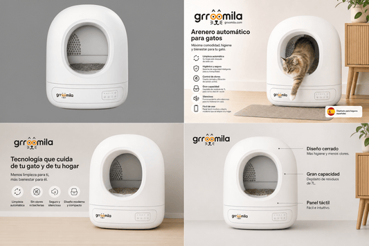 Características y diseño del arenero automático Groomila para gatos
