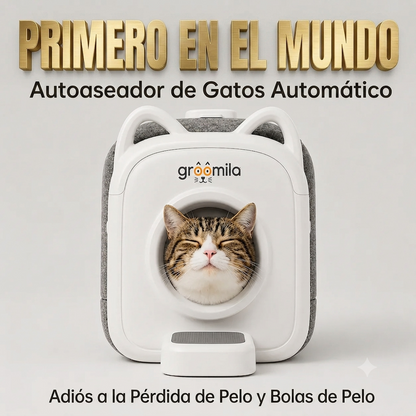 Groomila Pro - Casita de Autoaseo Automático 360° para Gatos (Sin Electricidad ni Cables)