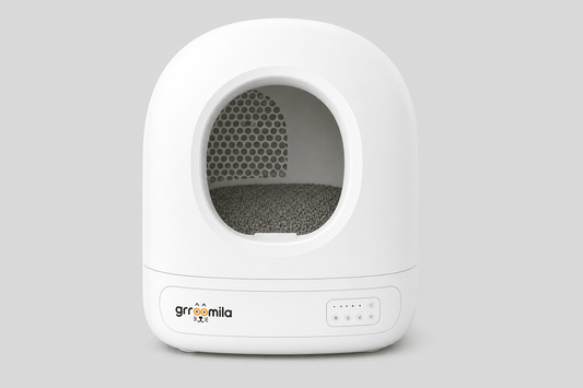 Arenero automático inteligente para gatos Groomila color blanco