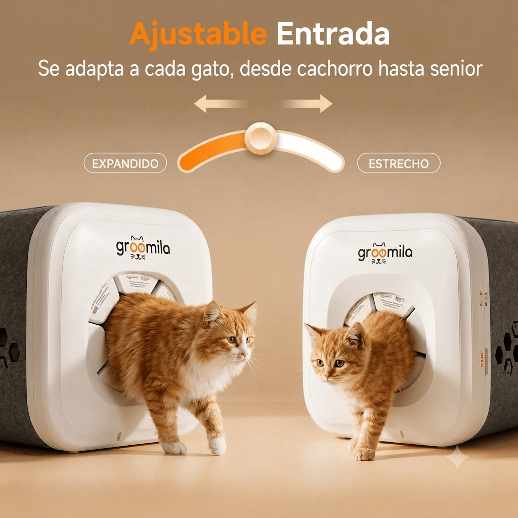 Entrada ajustable del cepillo automático para gatos Groomila