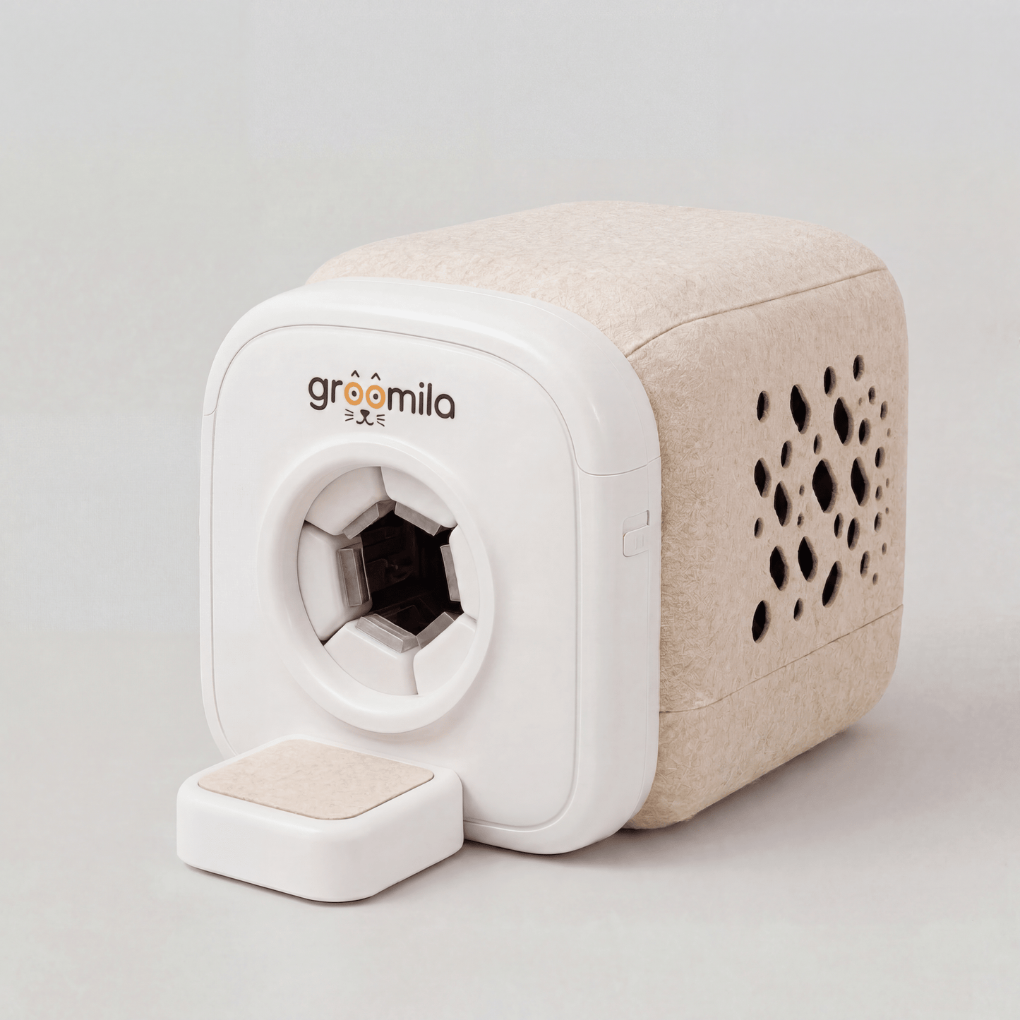 Cepillo automático para gatos Groomila L color beige