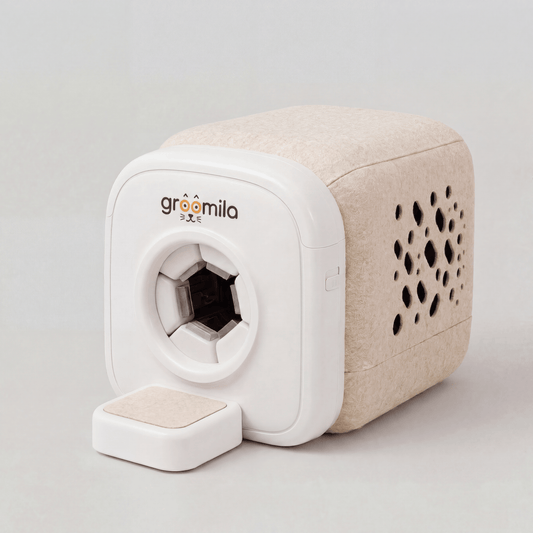 Cepillo automático para gatos Groomila L color beige