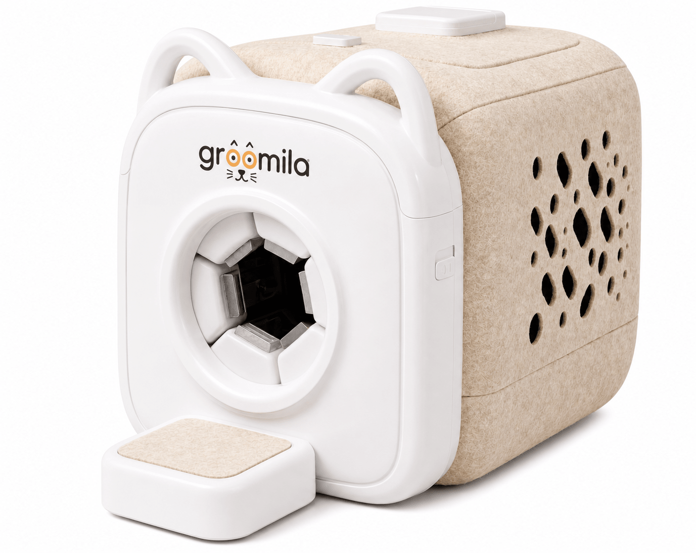 Cepillo automático para gatos Groomila XL color beige