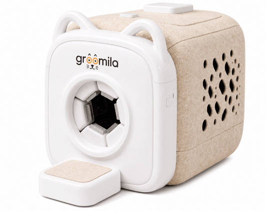Cepillo automático para gatos Groomila XL color beige